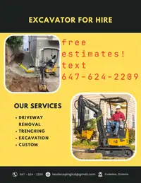 Excavator for hire 