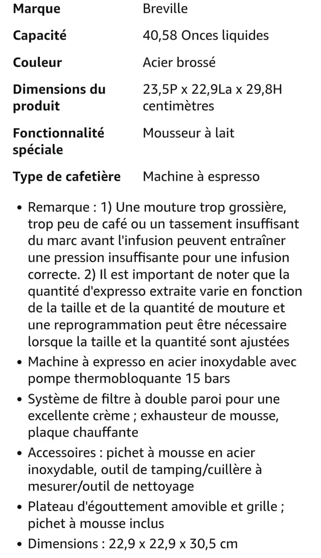 Cafetière Barista Roma Breville in Coffee Makers in Trois-Rivières - Image 5