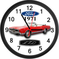 1971 Ford LTD Convertible (Bright Red) Custom Wall Clock - New