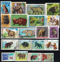 Animal, Bear Stamps, 20 Different