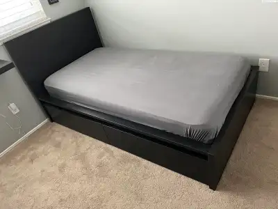 Twin Size Single IKEA Malm Bed Frame/ 2 Drawers and Mattress, View more