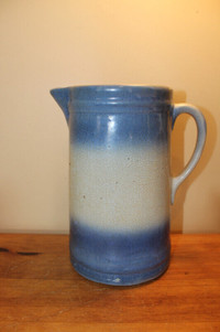 Old Blue and White Stoneware Pitcher