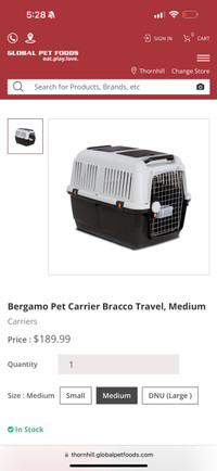 Medium pet carrier cargo