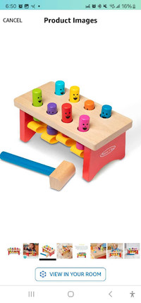 GUC Melissa & Doug Deluxe Pounding Bench Wooden Toy With Mallet,