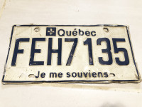 PLAQUE D'IMMATRICULATION DU QUÉBEC