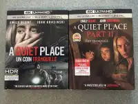 New 4K Blurays A Quiet Place part 1 & 2 I & II Emily Blunt
