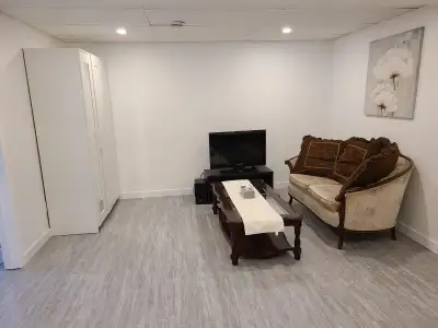 Beautiful and spacious furnished 1 bedroom basement available for rent. Includes a private attached...