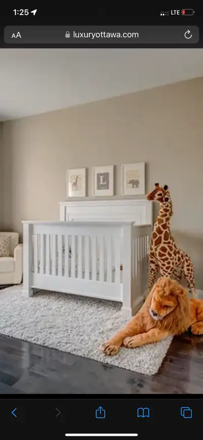 Solid Wood Convertible Crib with Dresser and Change Table Top, View more