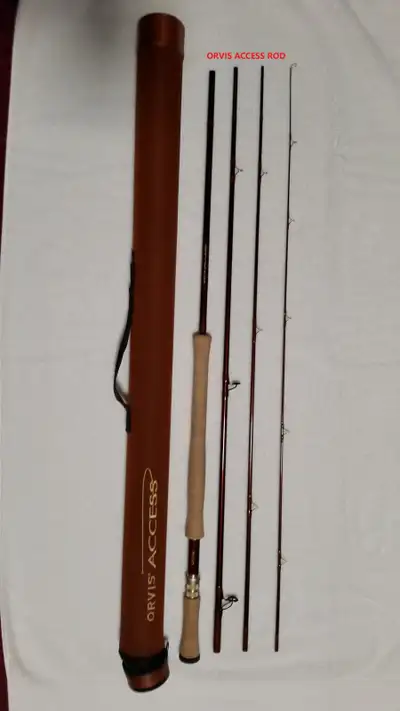 ORVIS ACCESS fly rod TIP FLEX 360-485 grains 11’/4 piece/ 8 wt. LINE rod case, as new condition $525...