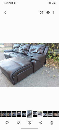 Genuine leather sectional reclining couch - Free delivery today!