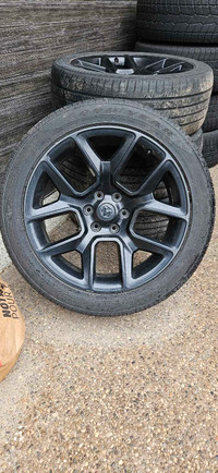 Dodge ram 22" low profile black rims and tires