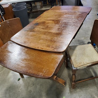 ANTIQUE TABLE + 2 CHAIRS -