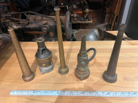 Fireman's Antique brass fire hose nozzles