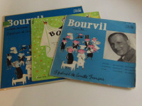 3 ALBUMS VINYLES DE L'ACTEUR FRANCAIS BOURVIL