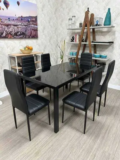 Space-Saver 6-Seater Glass Dining Set - Brand New, View more