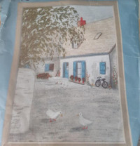 Vintage Cathy Needlecraft Watercolor Accents French Courtyard