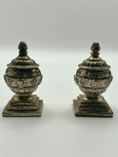 Vintage Salt and Pepper Shakers - Silver Plated - Bombay Company, View more