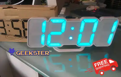 Large Multi-Colour LED Clock with Temp Display - FREE SHIPPING!, View more