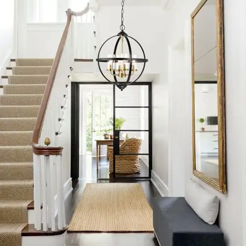 Treekee 17" Black & Gold Rustic Chandelier – 4 Light Pendant for in Other in Mississauga / Peel Region - Image 4