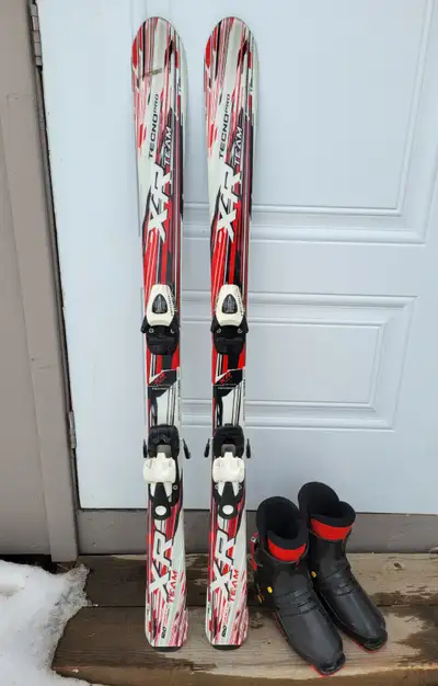 120cm Skis with 22.5 ski boots, View more
