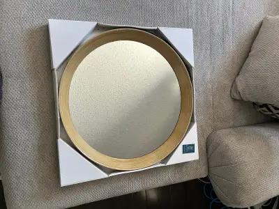 Wood round 20inch mirror, View more