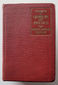 RARE:HANDBOOK OF CHEMISTRY & PHYSICS, 27TH EDITION