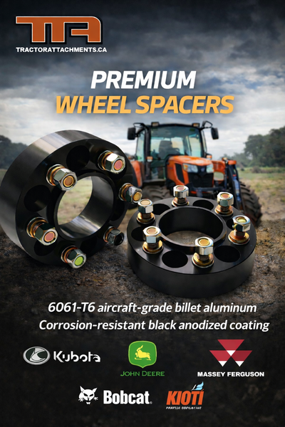 Wheel spacers for KUBOTA, KIOTI, JOHN DEERE, MASSEY FERGUSON, BOB CAT *6061-T6 aircraft-grade billet...