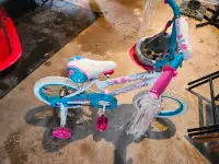 Girls kids bike with training wheels