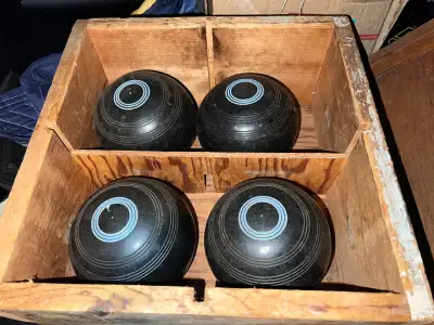 PARKER PICKERS - Only pick up. In south Mississauga. These lawn bowling balls in the wooden box are...