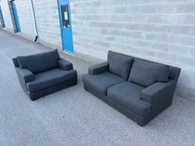 Dark Grey 2 Piece Sofa Set - Free Delivery - 3+1 - Great Cond, View more