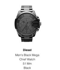 Men’s black diesel watch 
