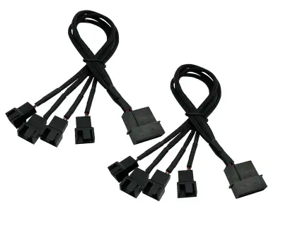 4-pin Molex to 4 x 3/4-pin 12V PC case Fan Adapter Cable for PC, View more