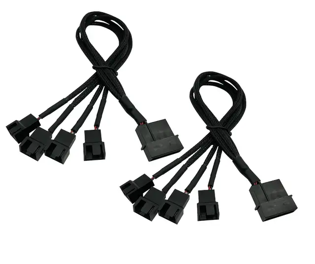 4-pin Molex to 4 x 3/4-pin 12V PC case Fan Adapter Cable for PC in Cables & Connectors in City of Toronto - Image 2