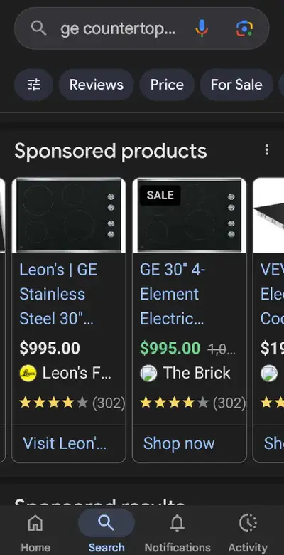 This is a GE countertop cooktop with four burners, perfect for small spaces or as an addition to you...