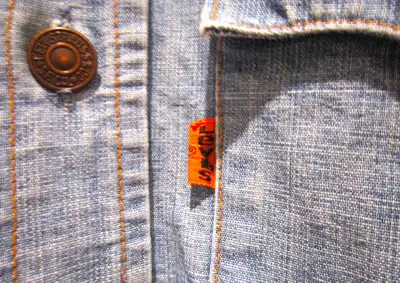 Mens 70s vintage Levis Orange Tab Denim Shirt Large, View more