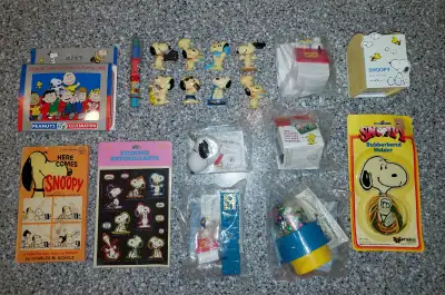 Collection of Peanuts Snoopy toys and items, View more
