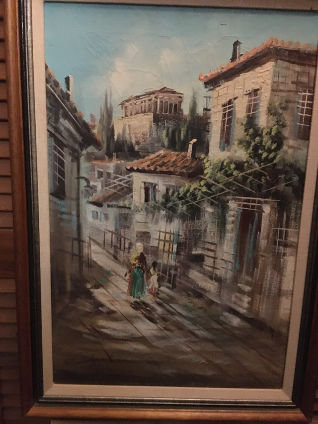Mediterranean village scene in Arts & Collectibles in Ottawa - Image 3