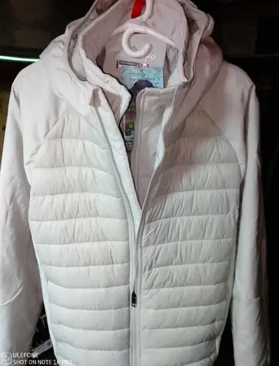 BNWT MENS POINT ZERO WINTER JACKET XL SIZE CREAM/ OFF WHITE COLORWAY ATTACHED HOOD