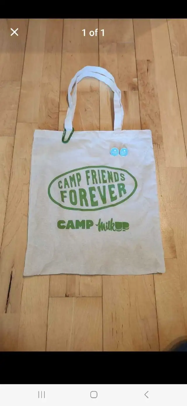 Camp Tote Bag With Light Blue Pins
