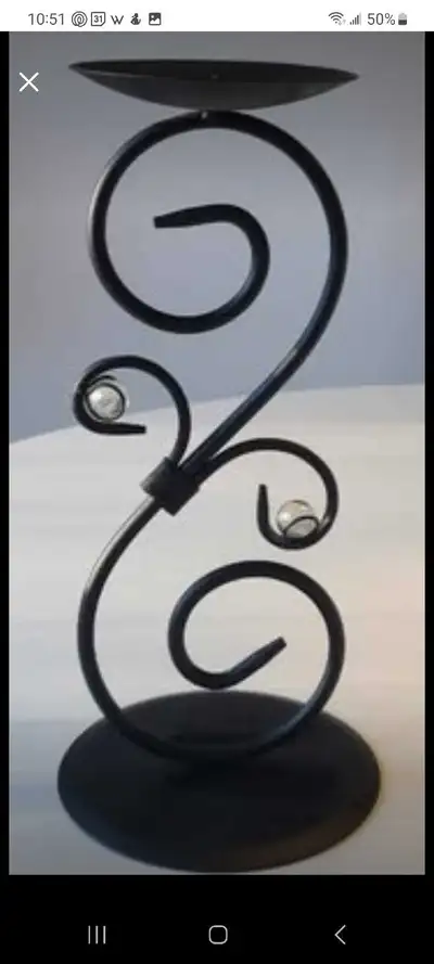 Beautiful Black Metal Candle Holder, View more