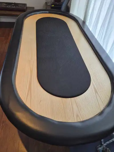 COSTOM POKER TABLE FOR SELL. ONE OF A KIND. I ALSO HAVE OFFICE CHAIRS AVAILABLE.