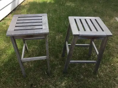 2 solid wood stools. Both for $20, View more