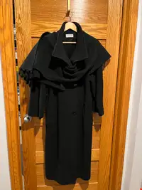 Full Length Black Wool Winter Coat 