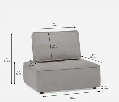 Modular Sectional Ottoman with supportive back, View more