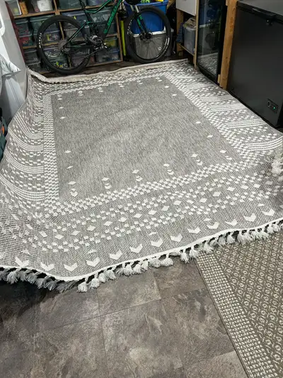 grey and white area rug, View more