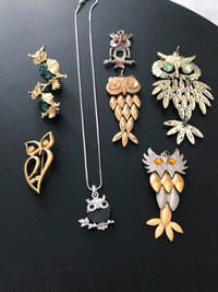 Vintage owl jewelry