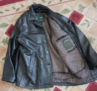 New Price!Mens Black Leather Medium Jacket, like new, rarely wor