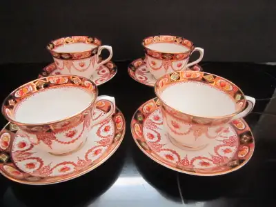 $40.00 for these 4 gorgeous Royal Albert DEVON fine bone china tea cups & saucers WE SHIP TO ANYWHER...