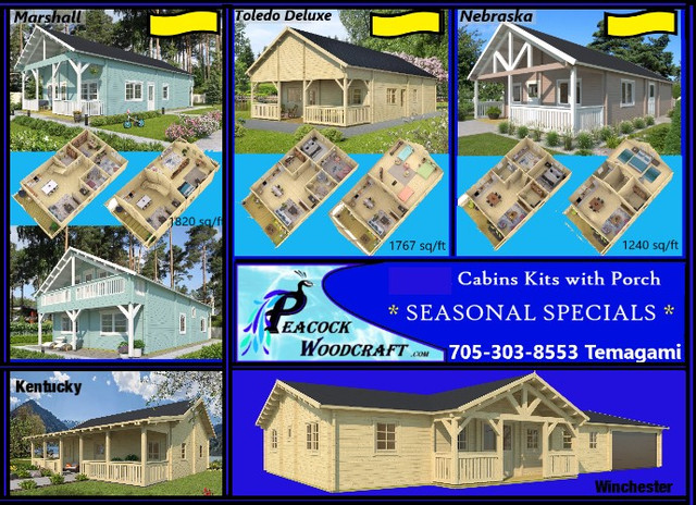 ON SALE Bunkie Cabin Cottage Log House kit Specials in Other in North Bay - Image 3