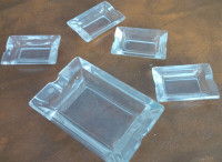Nice Set Vintage Clear Glass Ash Trays, See Pictures